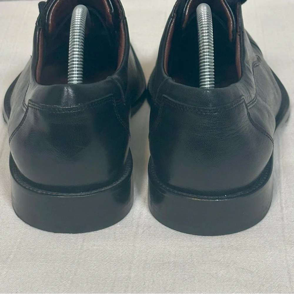 Johnston & Murphy Dobson Cap-Toe Leather Oxford Shoes-Black-Men Size 10.5